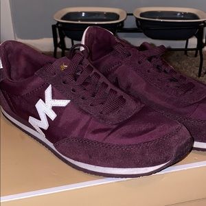 Maroon Michael Kors velvet shoes